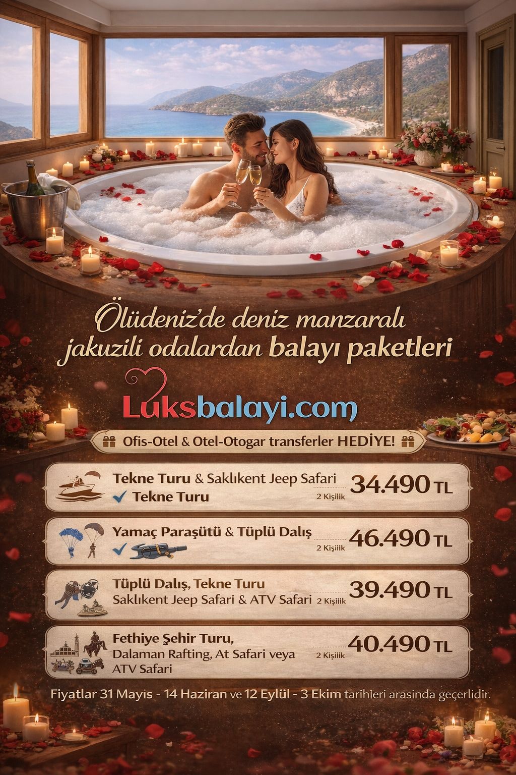 ölüdeniz-balayı Ölüdeniz'de Jakuzili ve Deniz Manzaralı Balayı Oteli Paketi - Görsel 1