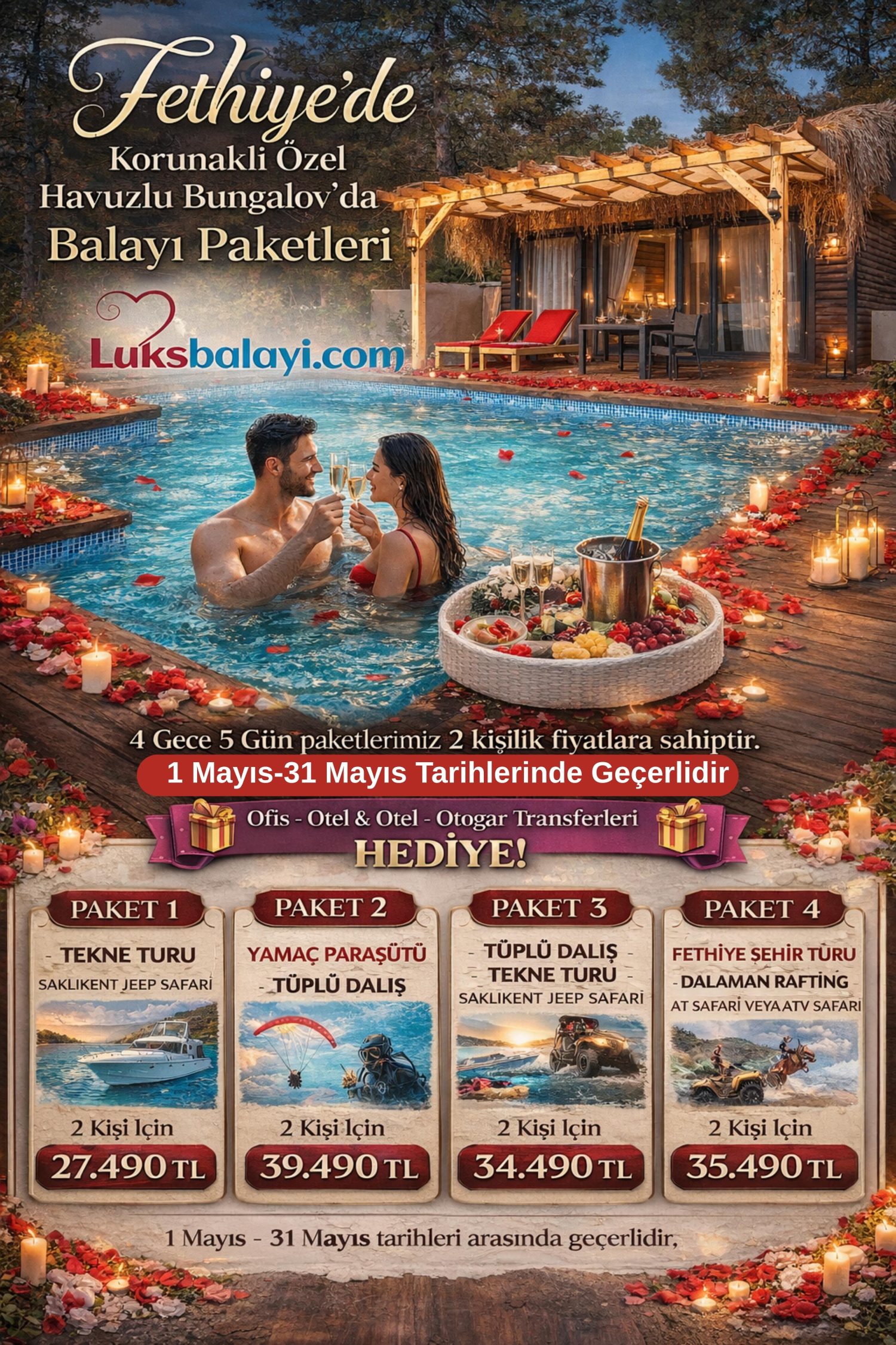 Fethiye Kahvaltı Dahil Balayı Bungalov Paketleri - Görsel 3